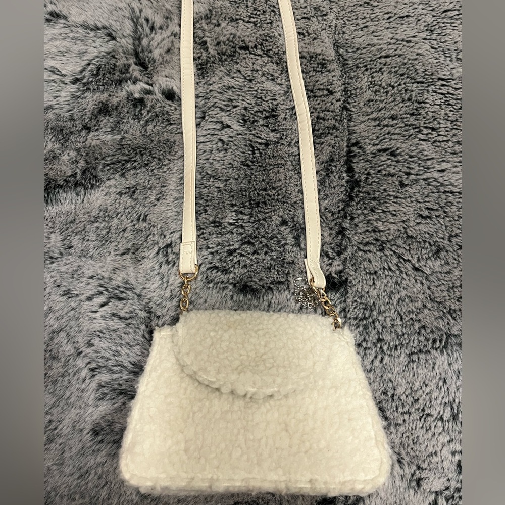 Sherpa Cream Color Crossbody Purse